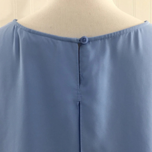 Chico's Blue Kathy Layered Top Womens 1 Medium Split Back Blouse - Picture 5 of 15